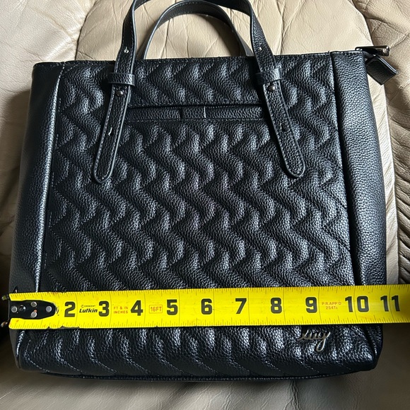 Lug Charter Classic Vegan Leather Convertible Tote Bag Black - Picture 10 of 13